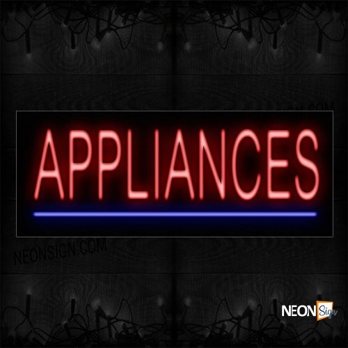 Image of 12354 Appliances In Red With Blue Line Neon Sign_10x24 Black Backing