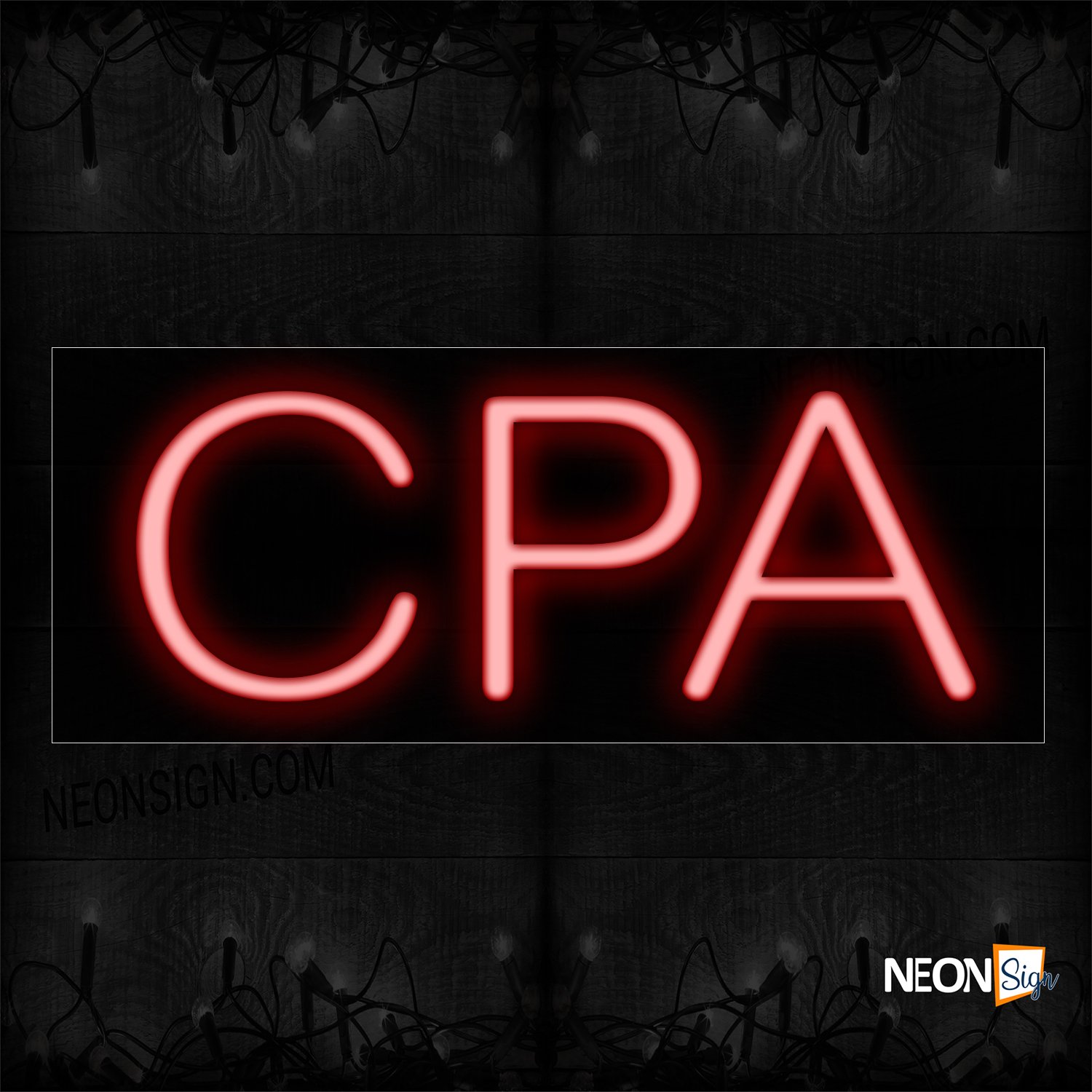 Image of 12363 Cpa In Red Neon Sign_10x24 Black Backing