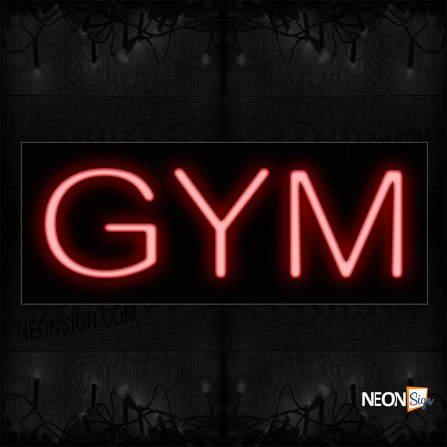 Image of 12375 Gym In Red Neon Sign_10x24 Black Backing