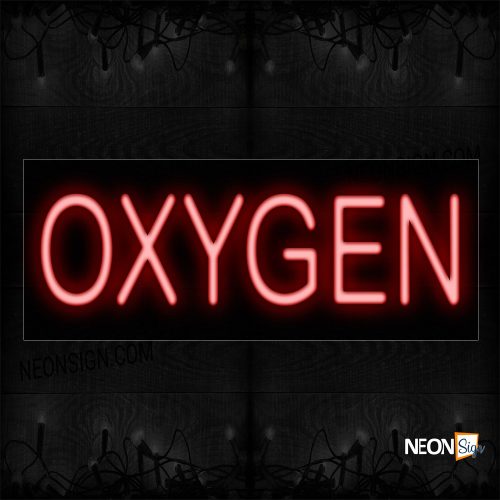 Image of 12390 Oxygen On All Caps Simple Red Text Traditional Neon_10x24 Black Backing