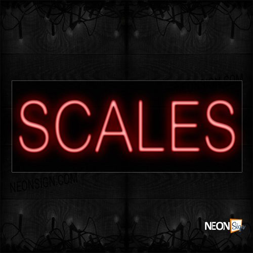 Image of 12395 Scales In Red Neon Sign_10x24 Black Backing