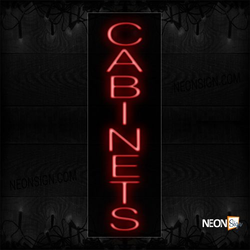 Image of 12418 Cabinet In Red (Vertical) Neon Sign_8x27 Black Backing