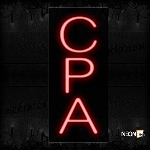 Image of 12425 Cpa Super Simple Vertical Text Traditional Neon_8x24 Black Backing