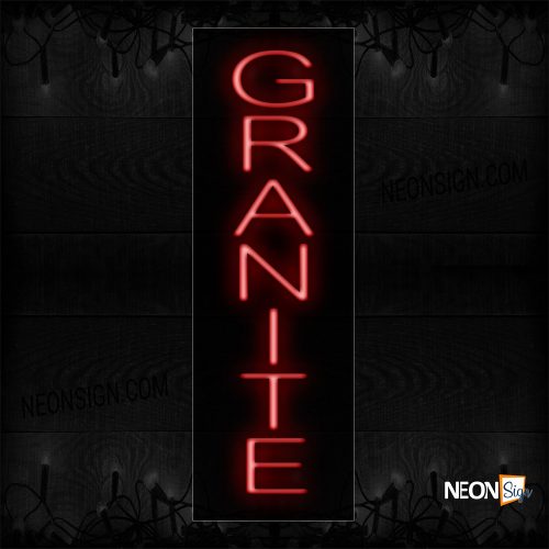 Image of 12438 Granite In Red (Vertical) Neon Sign_8x27 Black Backing