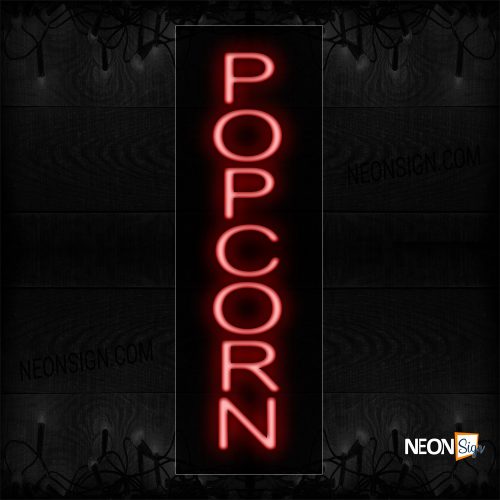 Image of 12458 Popcorn Neon Sign_8x27 Black Backing