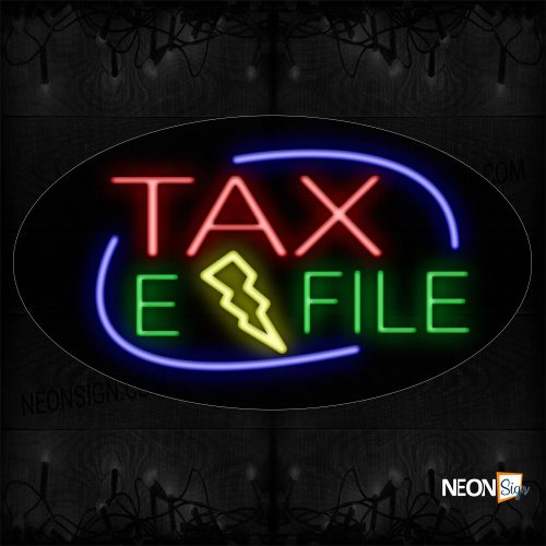 Image of 14130 Tax E File Traditional Neon_17x30 Contoured Black Backing