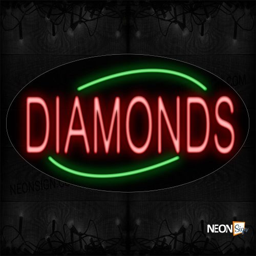 Image of 14188 Diamonds Traditional Neon_17x30 Contoured Black Backing