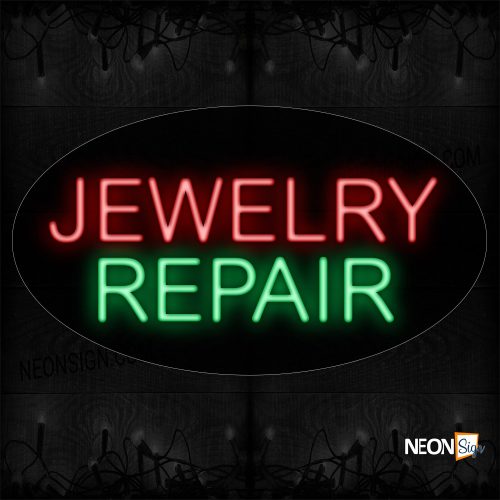 Image of 14228 Jewelry Repair Neon Sign_17x30 Contoured Black Backing