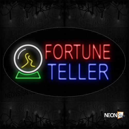 Image of 14344 Fortune Teller With Contoured black backing Neon Sign_17x30 Black Backing