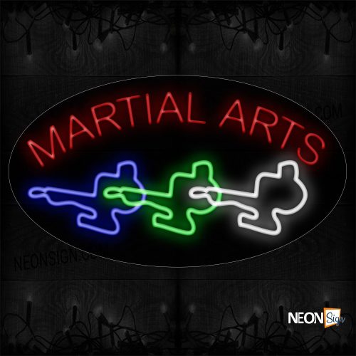 Image of 14597 Martial Arts With Colorful Logo Neon Sign_17x30 Contoured Black Backing