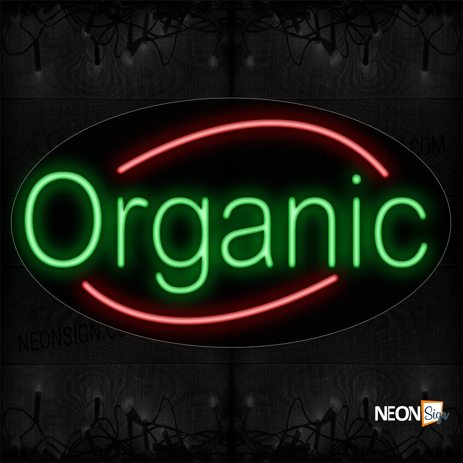 Image of 14637 Organic With Curve Line Neon Sign_17x30 Contoured Black Backing