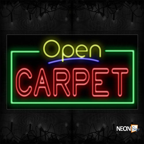 Image of 15481 Open Carpet With Border Neon Sign_20x37 Black Backing