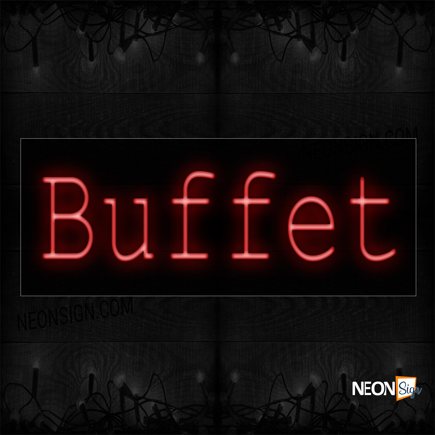 Image of Buffet Capitalized Text Neon Sign