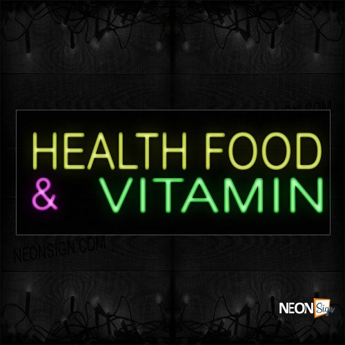 Image of 10076 Health Food & Vitamin Neon Sign_13x32 Black Backing