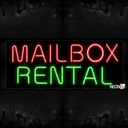 Image of Mailbox Rental in pink and green Neon Sign