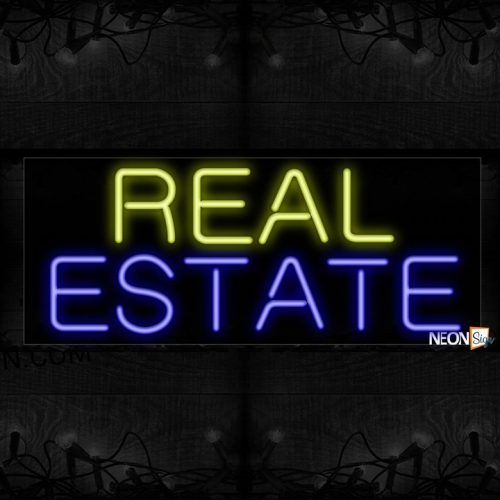 Image of 10115 Real Estate Neon Sign_13x32 Black Backing