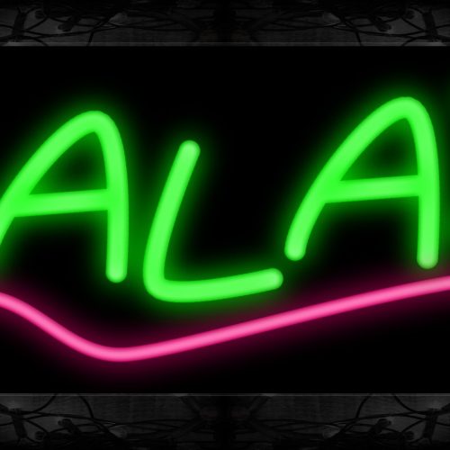 Image of Salad In Green With Pink Line Neon Sign