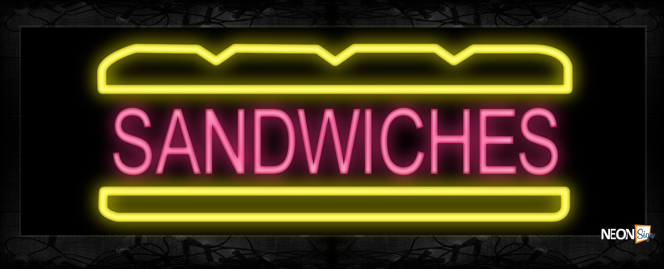 Image of Sandwiches With Bun Logo Neon Sign