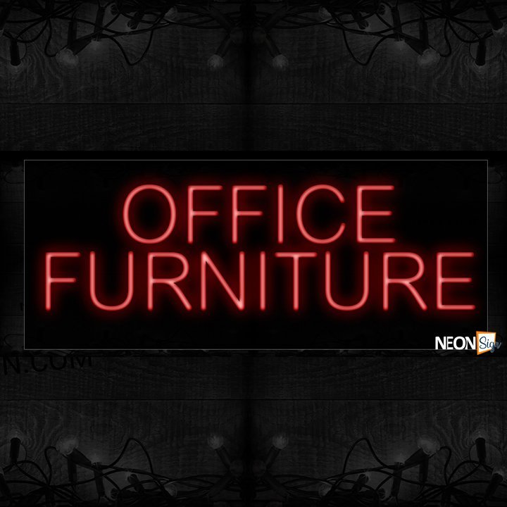 Image of Office Furniture in red Neon Sign