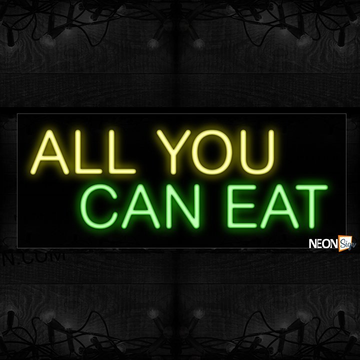 Image of 10178 All you can eat Neon Sign_13x32 Black Backing