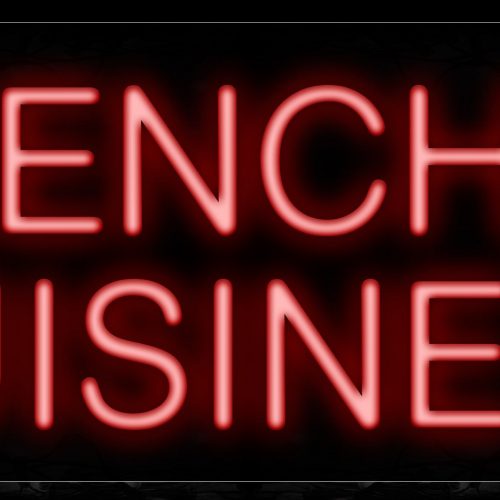 Image of 10242 French Cuisine in red with eifel tower Neon Sign_13x32 Black Backing