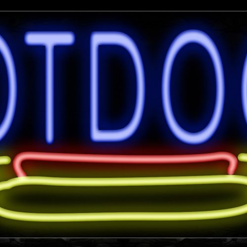 Image of Hot Dogs With Bun Logo Neon Sign