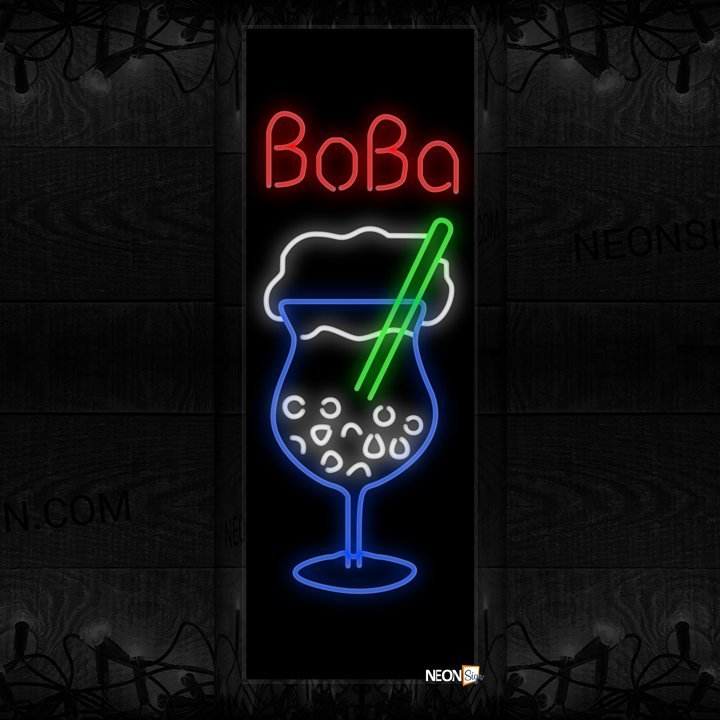 Image of Boba With Logo Neon Sign