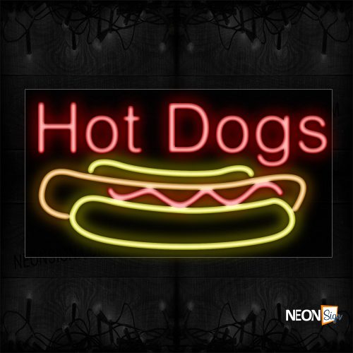 Image of Hot Dogs And Logo Neon Sign