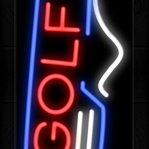 Image of Golf With Equipment Logo Neon Sign