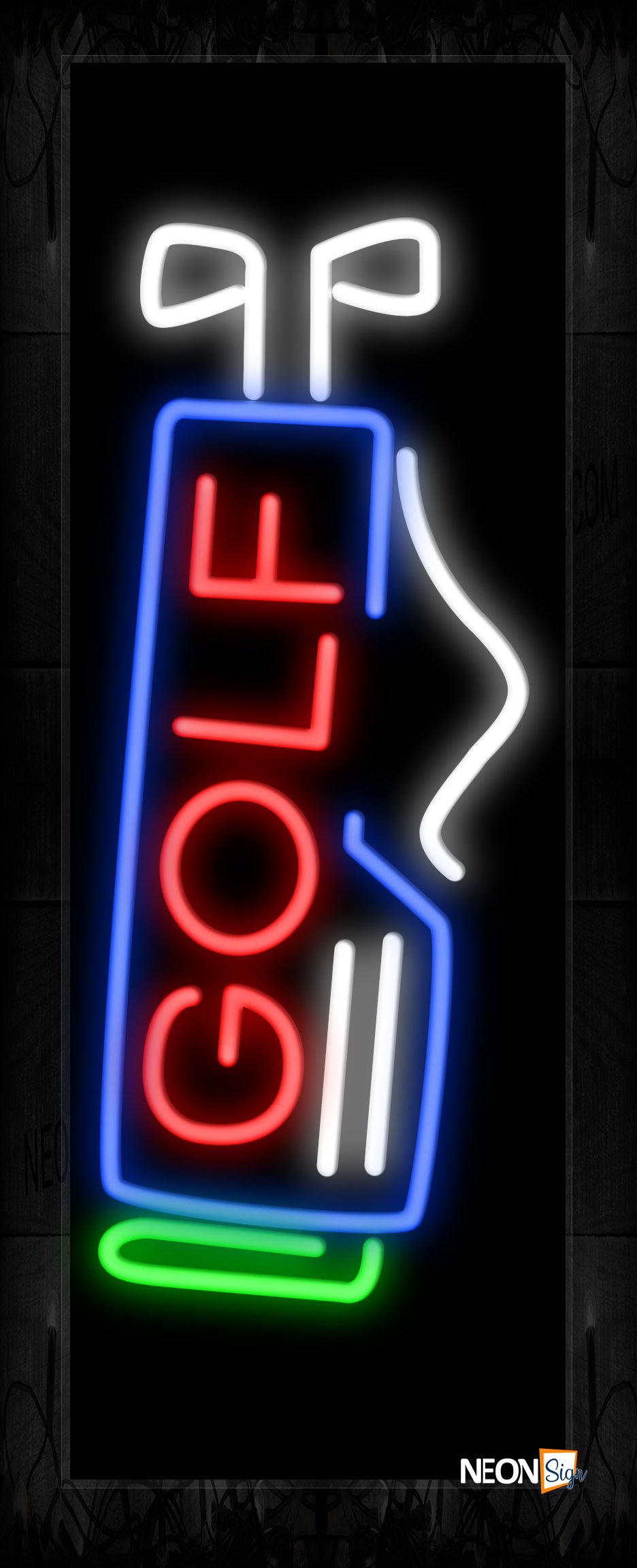 Image of Golf With Equipment Logo Neon Sign