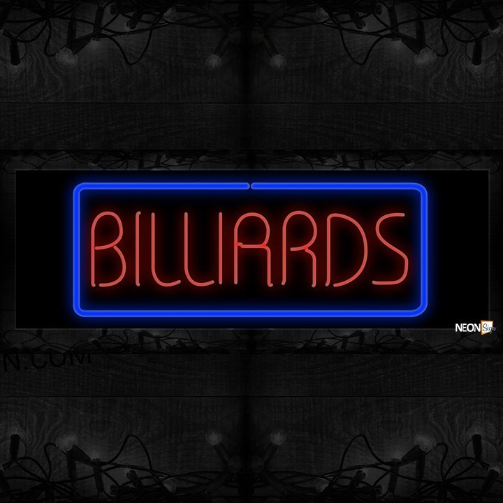 Image of Billiards In Red With Blue Border Neon Sign