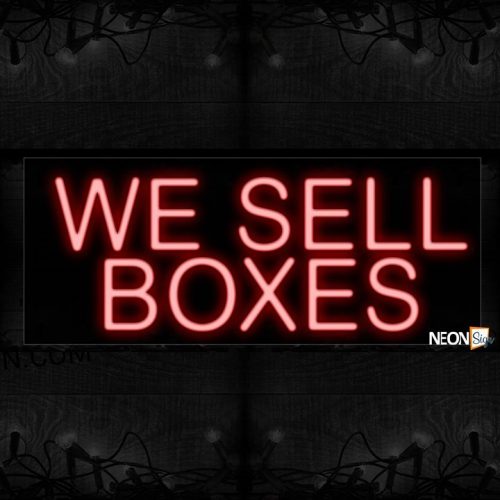 Image of We Sell Boxes In Red Neon Sign