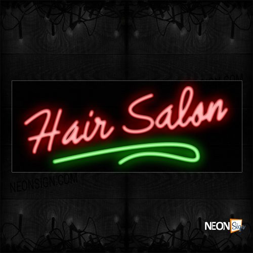 Image of Hair Salon With Green Line Neon Sign