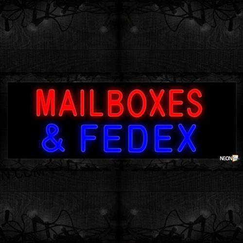 Image of Mailboxes & Fedex Neon Sign