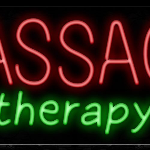 Image of Message Therapy With All Caps And Slanted Text Neon Sign