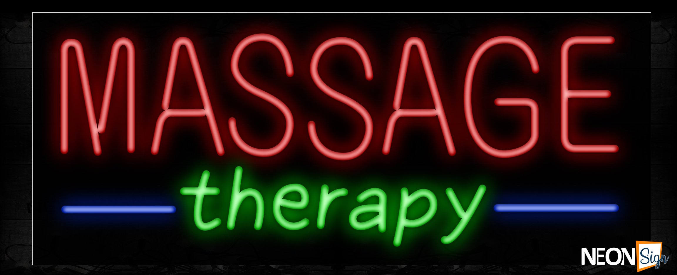 Image of Message Therapy With All Caps And Slanted Text Neon Sign