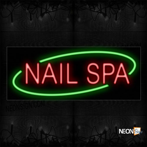 Image of Nail Spa With Circle Border Neon Sign