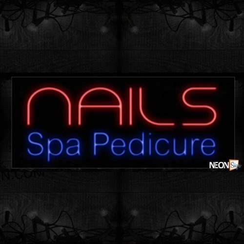 Image of Nails Spa Pedicure in Red and Blue Neon Sign