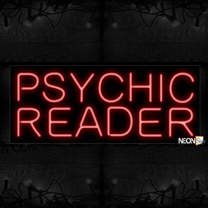 Image of 10613 Psychic Reader in red Neon Sign_13x32 Black Backing