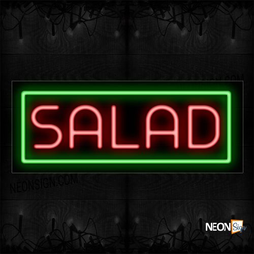 Image of Salad In Red With Green Border Neon Sign