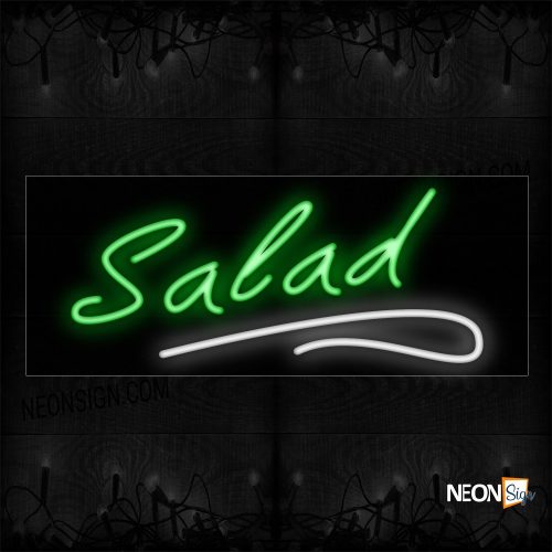 Image of Salad In Green With White Line Neon Sign