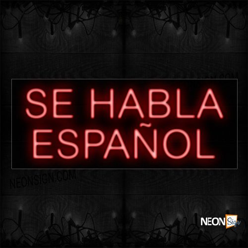 Image of Se Habla Español In Red Neon Sign