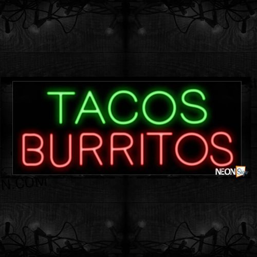 Image of Plain Tacos Burritos Neon Sign