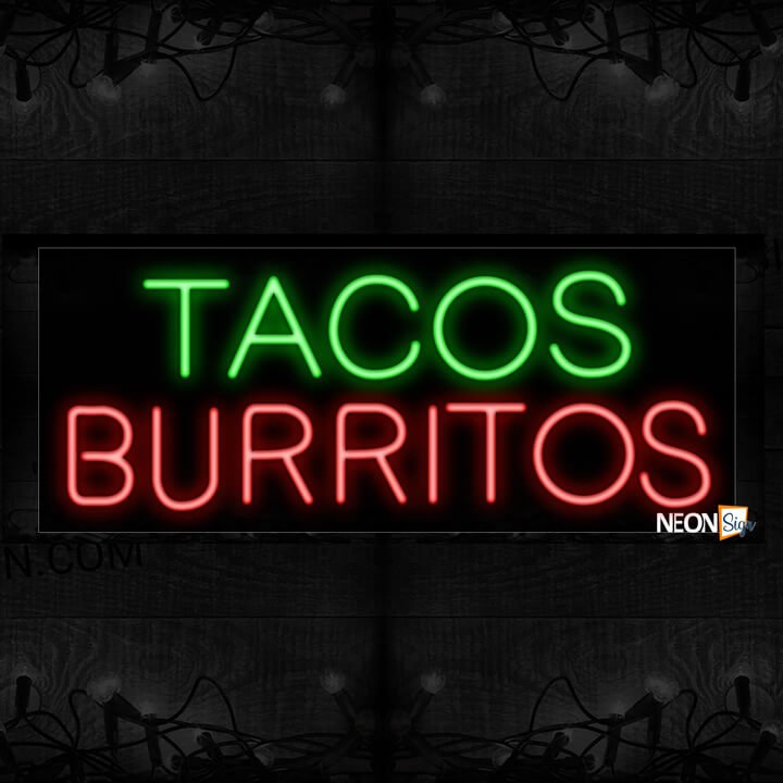 Image of Plain Tacos Burritos Neon Sign