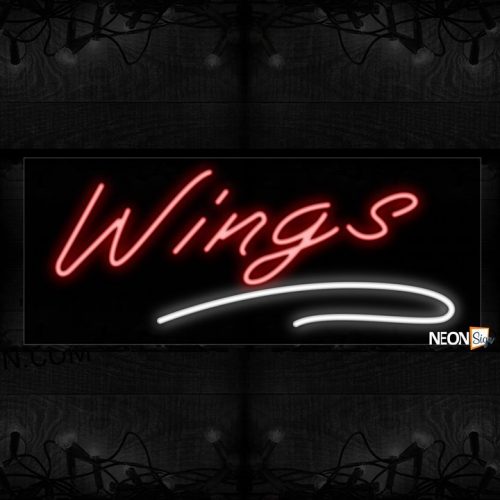 Image of Wings With Curve Line Neon Sign