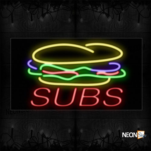 Image of Subs With Sandwich Logo Neon Sign