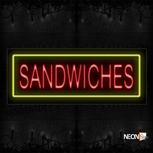 Image of Sandwiches With Yellow Border Neon Sign