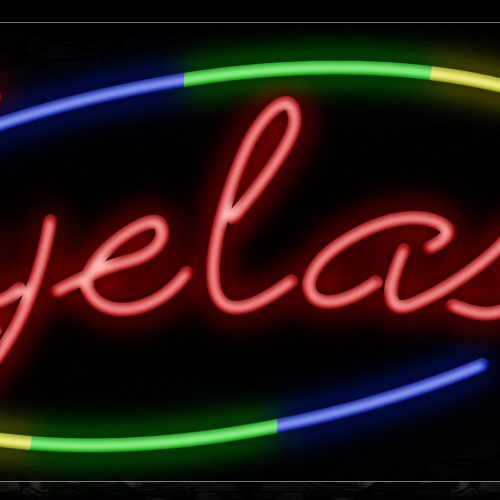 Image of Eyelash With Colorful Arc Border Neon Sign
