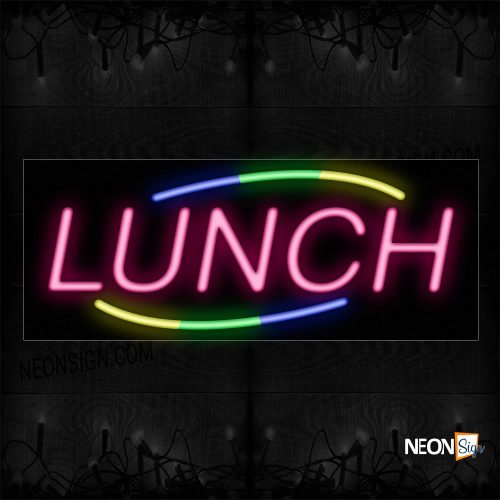 Image of Lunch In Pink And Colorful Arc Border Neon Sign