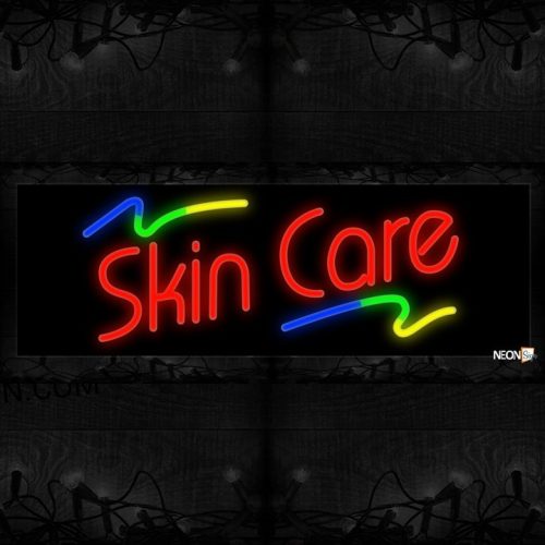 Image of Skin Care With Colorful Lines Neon Sign